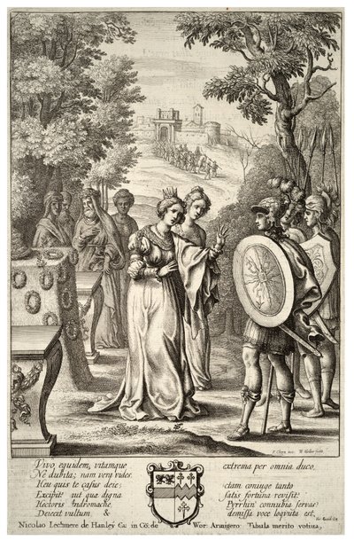 Aeneas Meets Andromache (State 2) by Wenceslaus Hollar